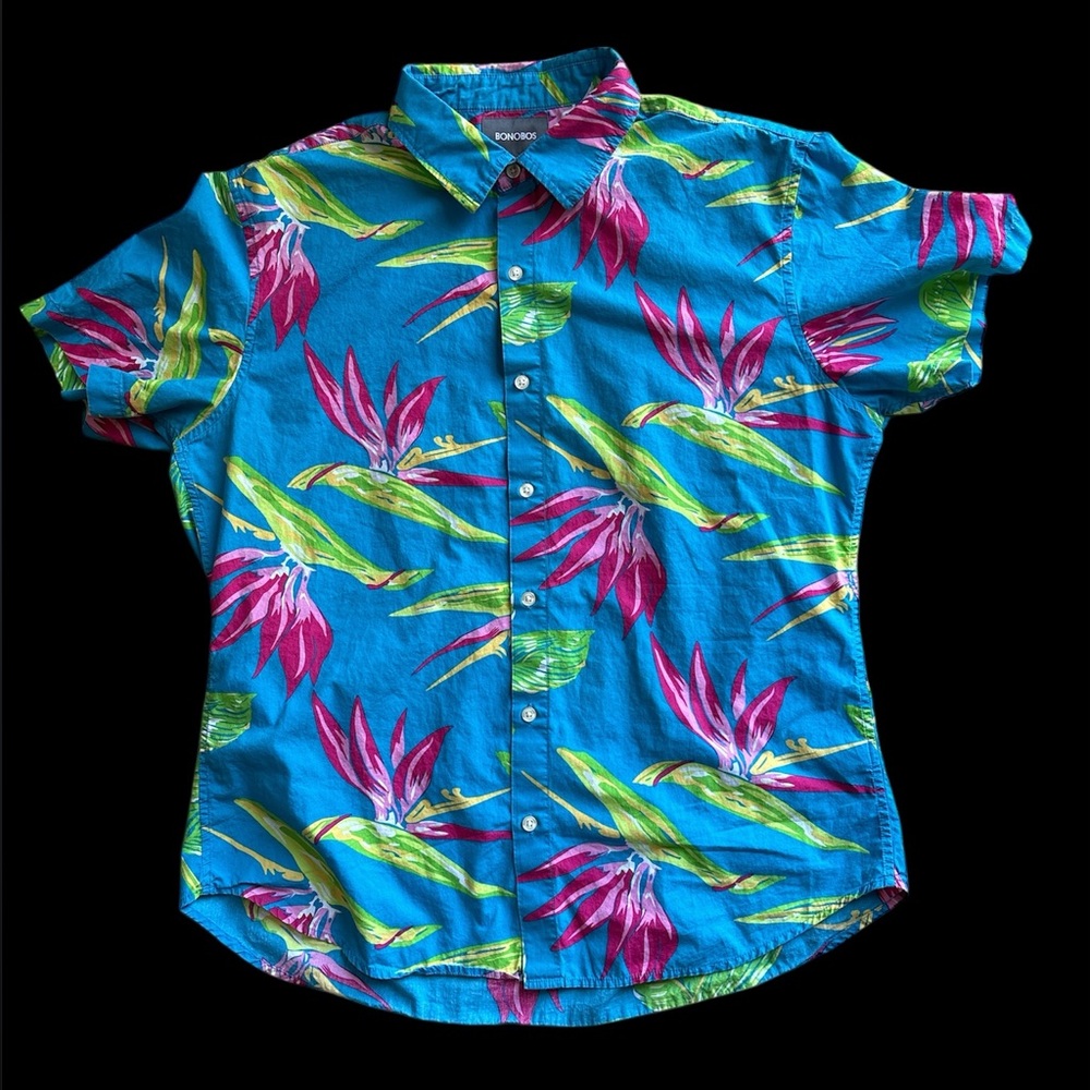 Bonobos Slim Fit Men’s XL Casual Button Down Tropical Short Sleeve Preowned